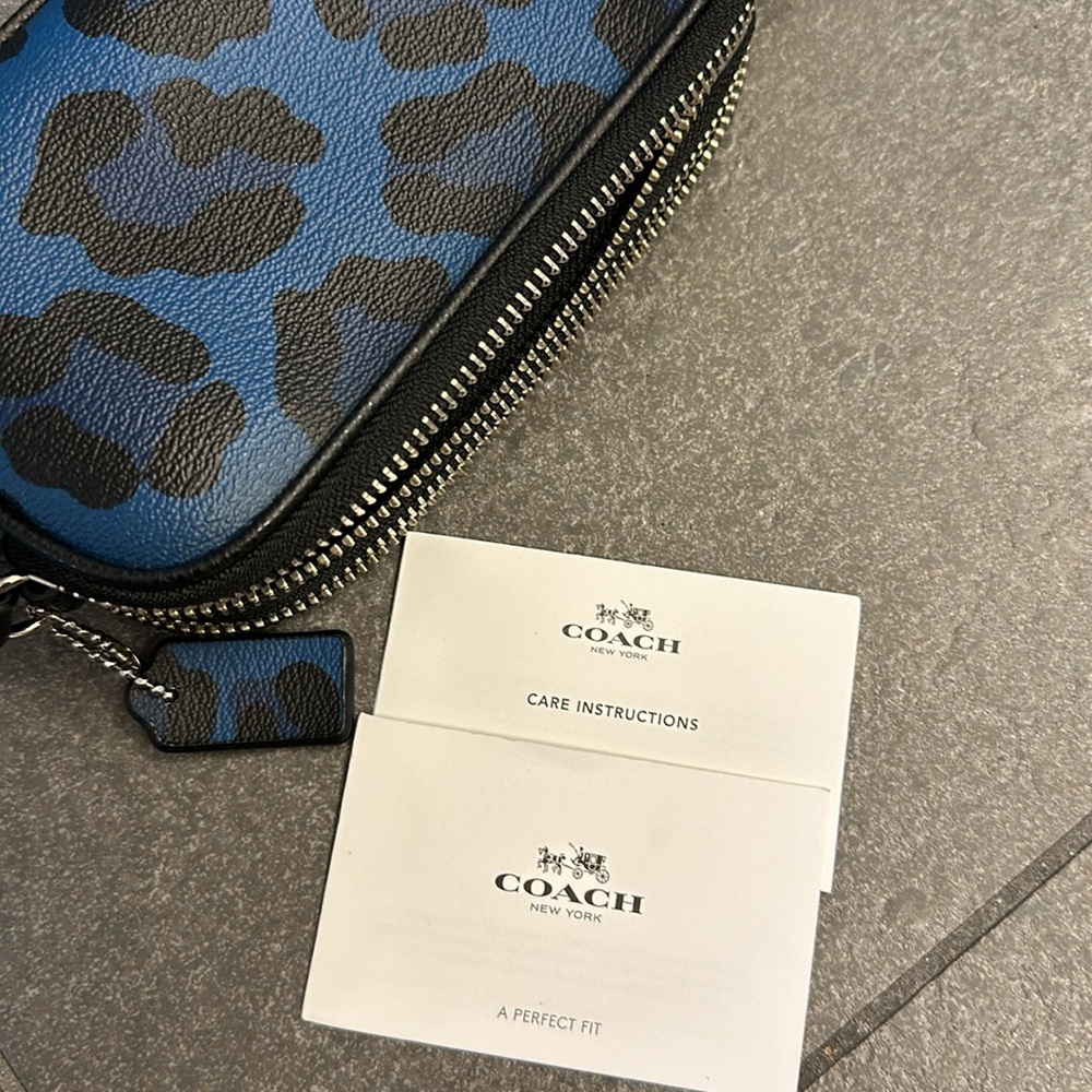 Coach Blue and Black Leopard Print Crossbody Bag - Picture 10 of 10